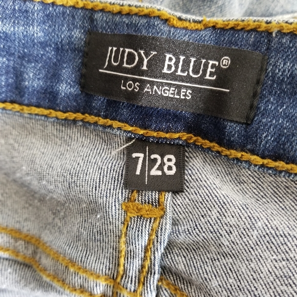 Judy Blue Leopard Patch High Rise Skinny Jeans Medium Wash Distressed Sized 28 7 - Picture 12 of 15
